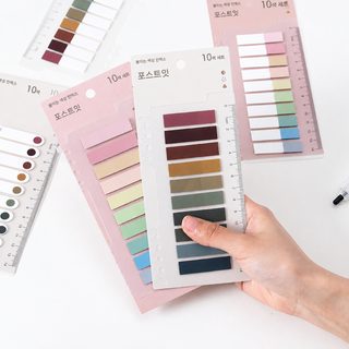 모란디 컬러 인덱스 포스트잇 200매 필기 가능한 플라스틱 분류 페이지 마커