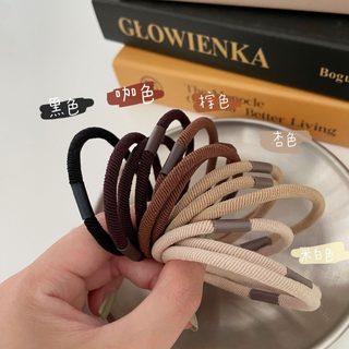 한과비 입금 셀프 헤어 베이스 단색 블랙 백단묶음 머리 앙고라 헤어링 머리끈 고무줄