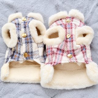 강아지 옷 가을 겨울 보온 기모 견인 조끼 테디 비베어 소형견 고양이 애완동물 의류 도매