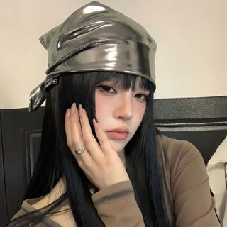 미국식 복고 매운 여자 은색 두건 여자 힙합 비보이 고급감 가방 두건 달콤