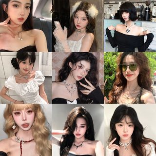 프렌치 화이트 플라워 나비 진주 수술 목걸이 여경사 소수 고급감 choker 쇄골 체인 목걸이