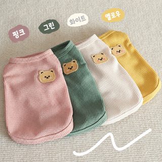 워프거 곰돌이 조끼 강아지 애완동물 옷 통기 얇은 테디비베어 중소형견 봄옷 여름옷