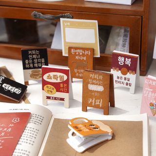웨전 빈티지 원목 메모클립 귀여운 사진홀더 탁상용 명함·메모 꽂이 장식