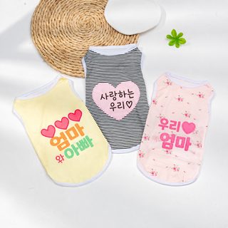신상 애완견 봄 여름 조끼 강아지 고양이 옷 애완동물 복장 귀여운 캐릭터