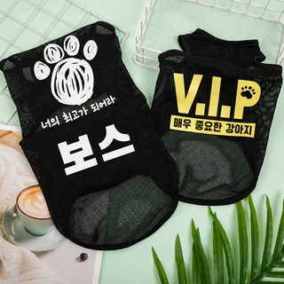 강아지 옷 여름 얇은 통기 큰 그물코 조끼 테디 귀빈 어린 개 고양이 애완동물 옷 한 벌 대발