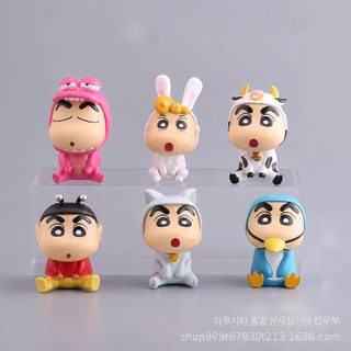 짱구는 못말려 변장 피규어 5~6.5cm PVC 미니어처 케이크 자동차 장식 어린이