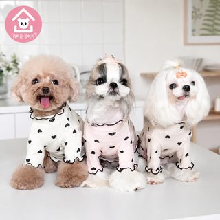 유총마을 가을 겨울 신상 파변 귀엽다 집 프린트 가정용 조끼 고양이 강아