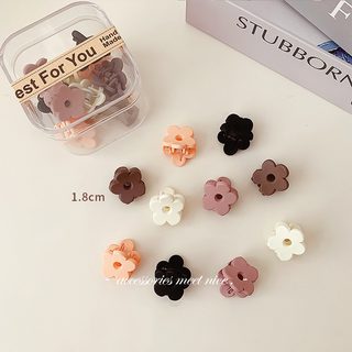 여성 공주머리 미니 앞머리 집게핀 밀크티 컬러 옆머리 고정 헤어클립 10개