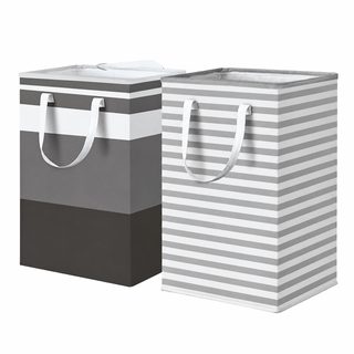 크로스보더 아마존 포예 수납봉투 포예 수납 광주리 접기 더러운 옷 바구니 줄무늬 더러운 옷 솜 이불 이사