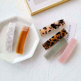 10.2cm 아세테이트 사각 헤어클립 프렌치 레트로 여성 포니테일 올림머리 집