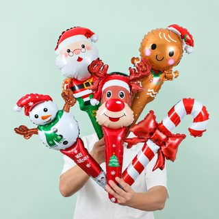 크리스마스 산타 눈사람 엘크 풍선 스틱 장식 파티 포토존용 장봉