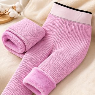 800g 마사지 기모 하이웨스트 보온 발 밟기 일체형 바지 가을겨울 여성 기모