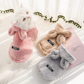 토끼귀 후드 반려동물 옷 가을겨울 강아지 고양이 프렌치불독 소프트 플리