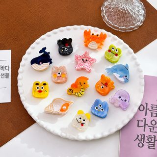 도비 액세서리 아세테이트 판재 귀여운 해양동물 작은 집게 장난꾸러기 작은 몬스터 옆 앞머리 집게 머리장식