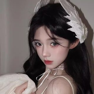 로리타 천사 날개 깃털 헤어핀 고딕 코스프레 촬영 소품 백조 머리장식