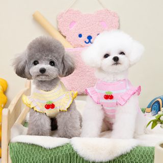 狗狗宠物衣服春夏吊带服装比熊泰迪博美猫咪用品24小樱桃飞袖背心