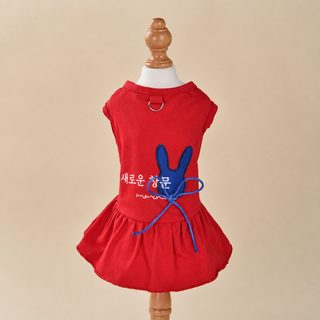 2024新款春夏蝴蝶兔连衣裙纯棉公主裙宠物衣服松紧狗狗衣服淑女裙