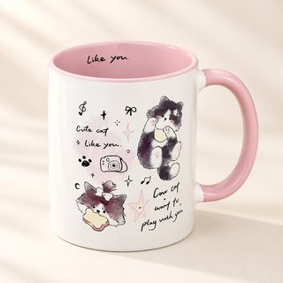 귀여운 고양이 세라믹 머그컵 커피 우유컵 선물용