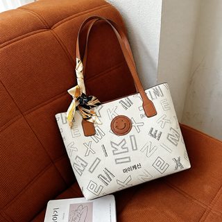 고급감 가방녀 2024 봄 신상 bag 프린트 빈티지 알파벳 대용량 토트백 숄더 크