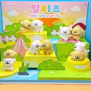 정품 선 강아지 행복한 포옹 시리즈 몰티즈 블라인드박스 피규어 선물 힐링