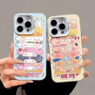 아이폰 15 프로맥스 컬러 실버 햄버거 산리오 짱구 아크릴 방탄 스마트폰 케