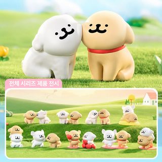 정품 라인 강아지 해피 스티커 시리즈 블라인드 박스 PVC 피규어 키링 장식 8