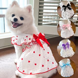 반려동물 순면 하트 원피스 봄여름 강아지 고양이 옷 푸들 비숑 포메라니안