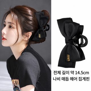여성용 리본 집게핀 숱 많은 머리용 상어핀 미니 헤어클립 여름 헤어액세서