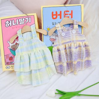 봄·여름 신상 펫 의류 강아지 의류 테디 비숑코기 미니어처 원피스 23 체크