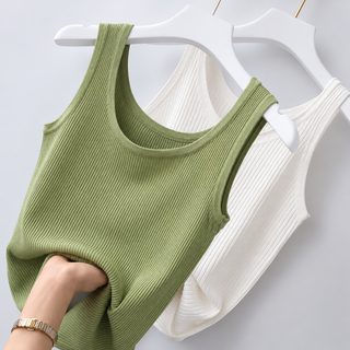 여성 골지 나시 민소매 슬림핏 이너웨어 빅사이즈 데일리 여름 티셔츠