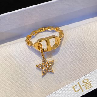 D 레터링 돼지코 큐빅 반지 여성 빈티지 패션 데일리 링 액세서리