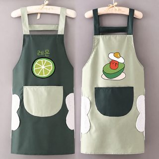 방수 방유 가정용 주방 앞치마 여자 패션 한국판 성인 요리하다 일하다 더