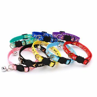 애완동물 파마 금달 별 고양이 강아지 목걸이 고양이 단추 금색 분리식 반사 안전 단추 목걸이