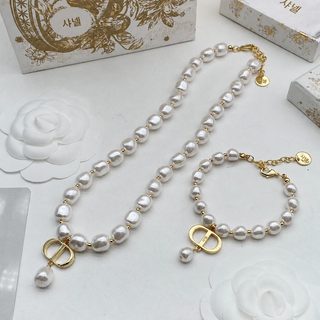 디네/디네 프랑스식 복고풍 진주 사슬 클래식 CD 자모 펜던트 팔찌 명원 기