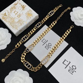 D집 복고 다이아몬드 CD 자모 세트 체인 여성 구미 디가 패션 목걸이 황동 재