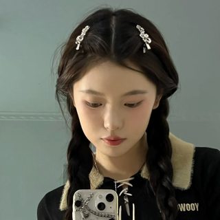 한국식 여름 달콤 쿨 소녀 메탈 플라워 머리핀 앞머리 집게 파발 오리 주둥이 집게 옆면 집게 머리핀 머리장식