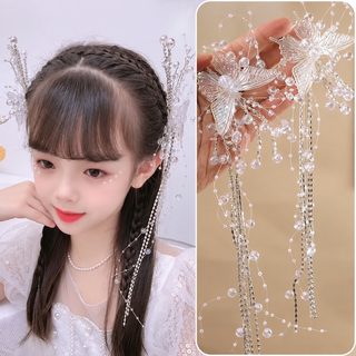 어린이 나비 태슬 한복 머리핀 소공주 사이드 헤어핀