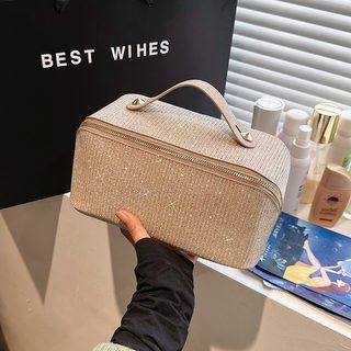 여성 대용량 화장품 파우치 여행용 세면도구 수납백 휴대용 PU 메이크업 가
