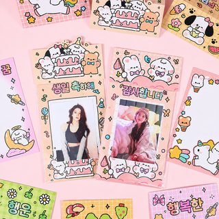 열진 귀여운 동물 파티 포장 카드 DIY 봉인스티커 백카드 헤더카드 시리즈