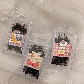 30개 장착 실용 검은색 일자 집게 소녀 백합 앞머리 집게 기초 측면 자갈 집게 조형 강철 집게