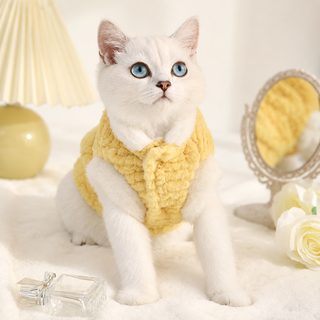 애완동물 고양이 강아지 옷 털 제거 방지 가을 겨울 은 점층 인형 고양이 새끼 고양이 두 발 털솜옷 도매