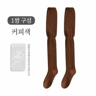 MIHIMIHI miu 여성 기모 오버니삭스 도톰한 겨울 보온 롱양말 무릎보호 논슬립
