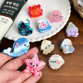 도비 액세서리 오리지널 디자인 해양동물 미니 클립 귀여운 만화 앞머리 클립 옆쪽 깨진 머리핀 머리장식