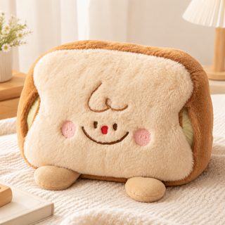 빵 모양 충전식 온수찜질팩 양손 손난로 배 보온 사무실용