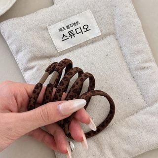 한국 단색 레오파드 머리끈 여성 고무줄 고탄력 내구성 머리끈 심플한 신상 헤어링 백패치 머리 액세서리