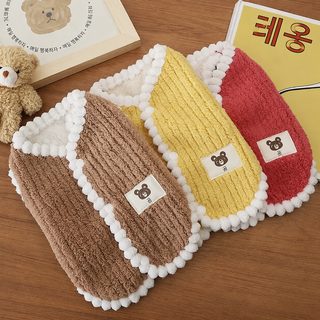강아지 고양이 가을 겨울 털안감 보온 조끼 반려동물 의류 소형견 베스트