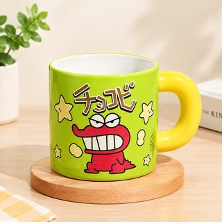 正版蜡笔小新陶瓷马克杯高颜值咖啡杯可爱水杯家用大容量杯子