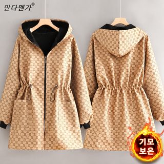 收腰加绒成人罩衣防污保暖长袖韩版工作服户外防风时尚加厚外套女