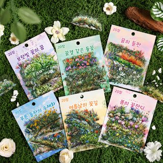 열진오야 방향화원 조경 수장 스티커 가방 크로스보더 창의 스티커 수장 pet 스티커 스티커