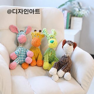 강아지 장난감 삑삑이 봉제인형 치아관리 터그놀이 소형견 중형견용
